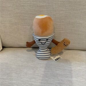 Jellycat Soft Boiled Egg Plush Toy - Cream, Brown, Blue- Eggetha Egg NWT